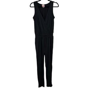 Freeloader Black Wrap Top Sleeveless Jumpsuit w/ Elastic Waist Tie - Small